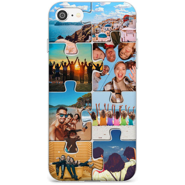 Personalised Jigsaw Photo Grid Slim TPU Phone Case for iPhone SE 8 7 Plus