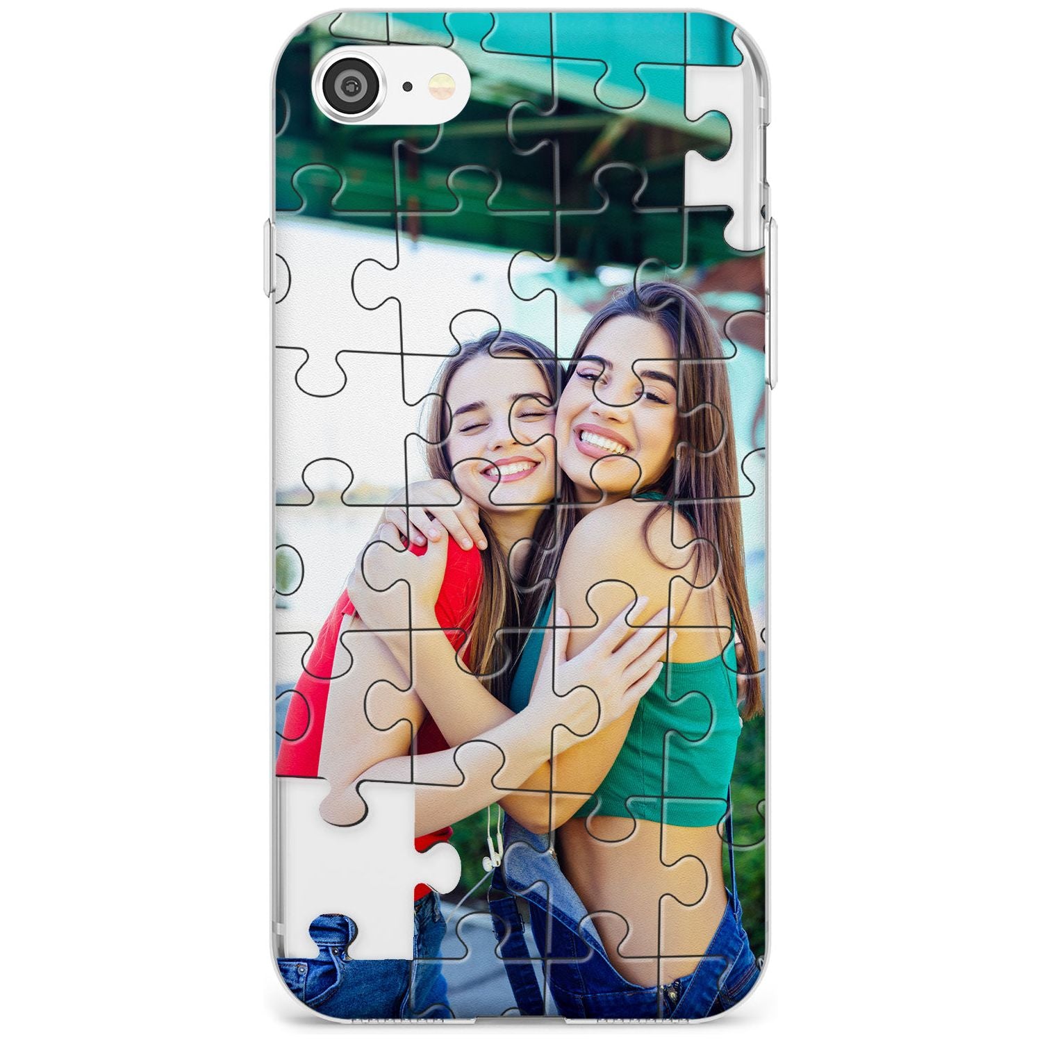 Personalised Jigsaw Puzzle Photo Slim TPU Phone Case for iPhone SE 8 7 Plus