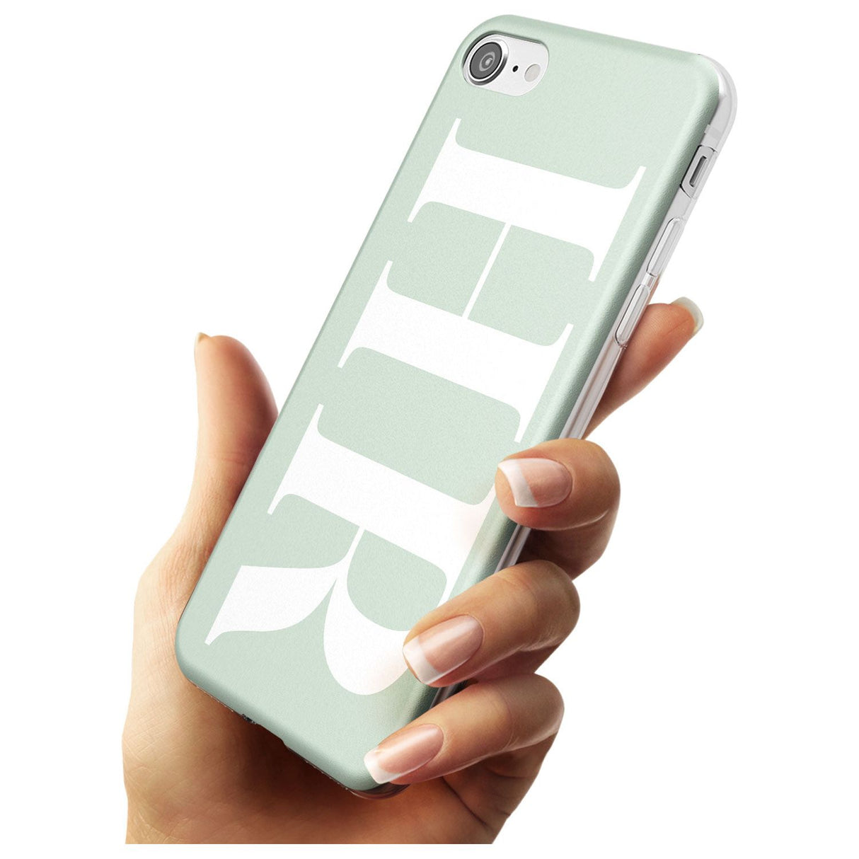 White & Seafoam Green Personalised iPhone Case   Custom Phone Case - Case Warehouse