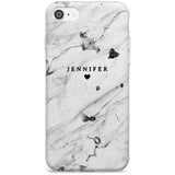 Personalised Black & White Marble Black Impact Phone Case for iPhone SE 8 7 Plus