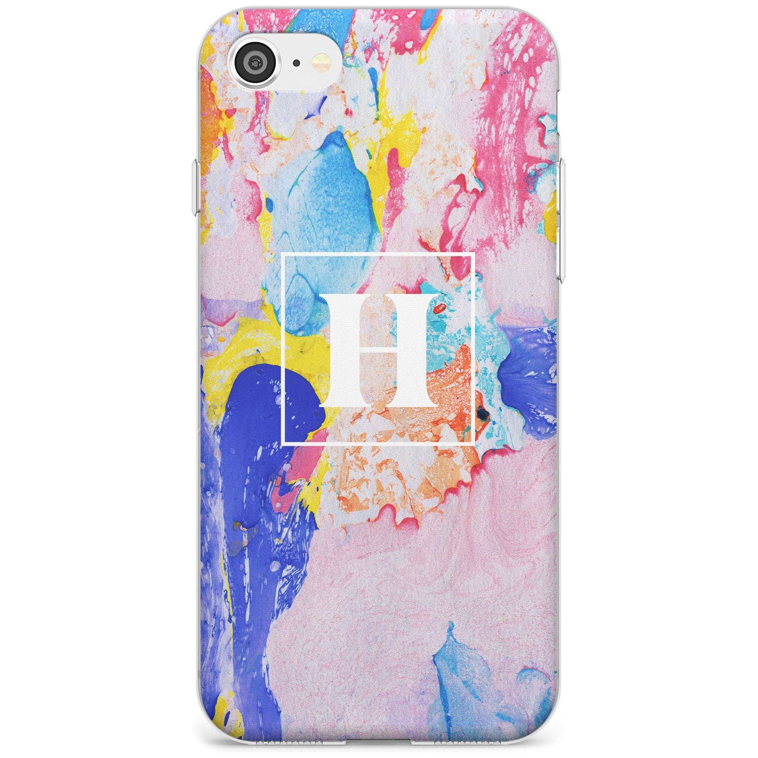 Mixed Pastels Custom Marbled Paper Slim TPU Phone Case for iPhone SE 8 7 Plus