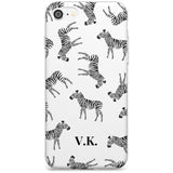 Personalised Zebra Pattern Black Impact Phone Case for iPhone SE 8 7 Plus