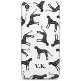 Personalised Cheetah Pattern: Black & White Black Impact Phone Case for iPhone SE 8 7 Plus