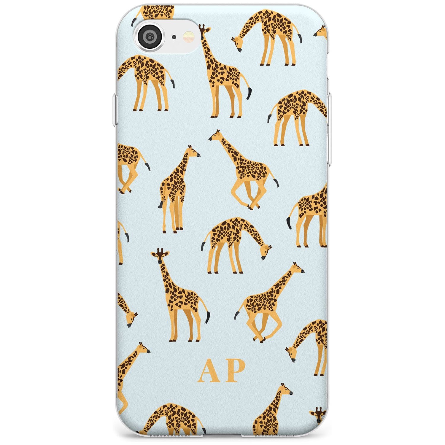 Safari Giraffe Pattern on Blue iPhone Case  Slim Case Custom Phone Case - Case Warehouse