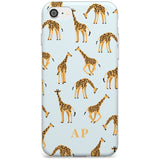 Safari Giraffe Pattern on Blue iPhone Case  Slim Case Custom Phone Case - Case Warehouse