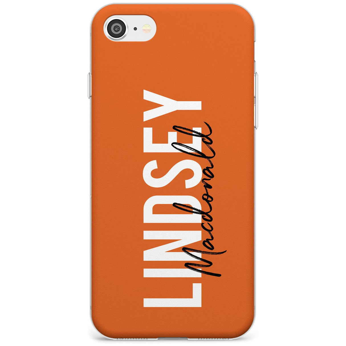 Bold Custom Name: Orange Slim TPU Phone Case for iPhone SE 8 7 Plus