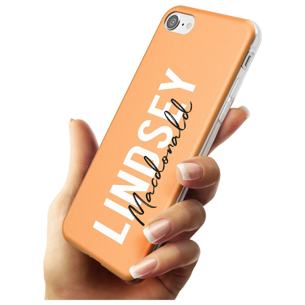 Bold Custom Name: Peach Slim TPU Phone Case for iPhone SE 8 7 Plus