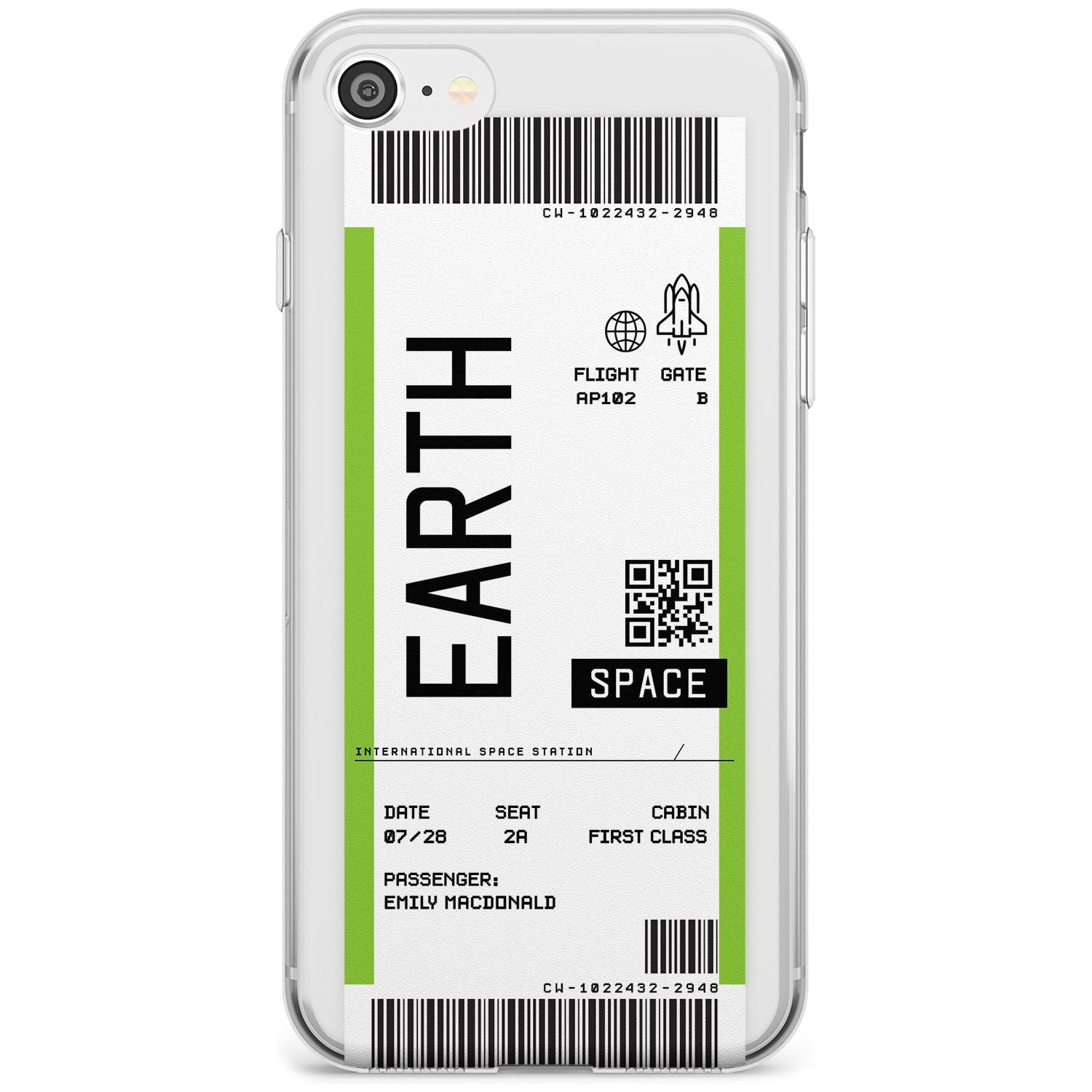 Earth Custom Space Travel Ticket iPhone Case  Slim Case Custom Phone Case - Case Warehouse