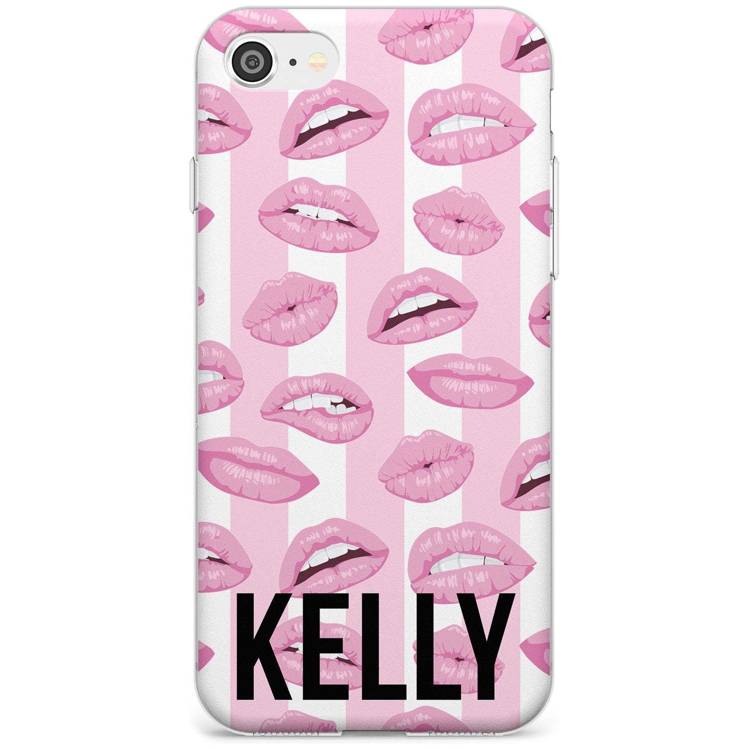 Pink Stripes & Lips iPhone Case  Slim Case Custom Phone Case - Case Warehouse