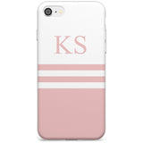 Minimal Pink Stripes & Initials iPhone Case  Slim Case Custom Phone Case - Case Warehouse