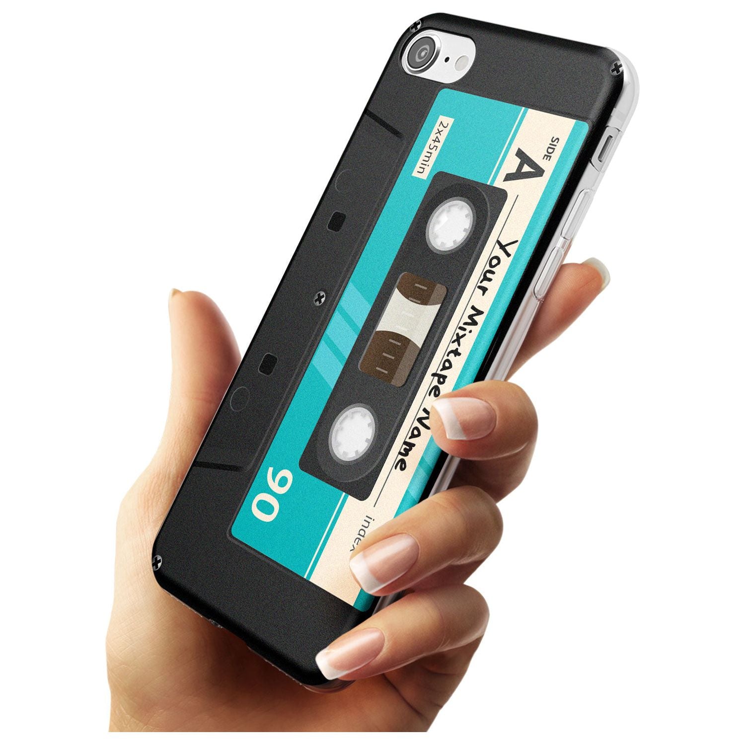 Dark Cassette Black Impact Phone Case for iPhone SE 8 7 Plus