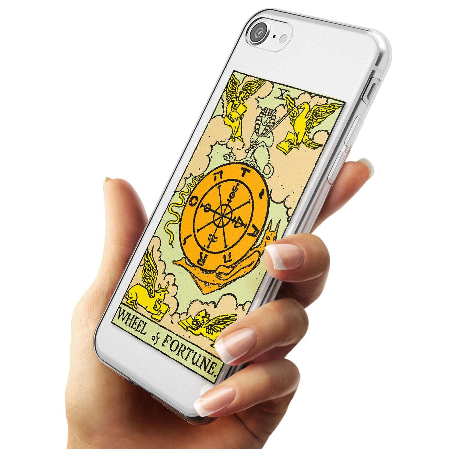 Wheel of Fortune Tarot Card - Colour Black Impact Phone Case for iPhone SE 8 7 Plus