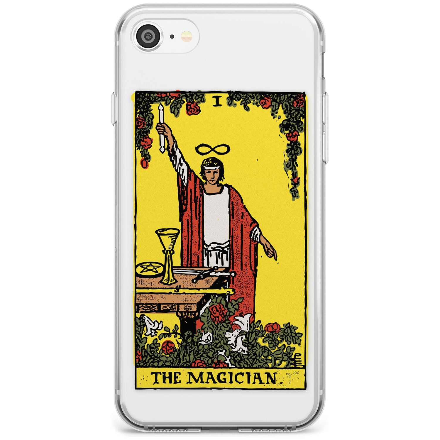 The Magician Tarot Card - Colour Black Impact Phone Case for iPhone SE 8 7 Plus