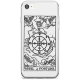 Wheel of Fortune Tarot Card - Transparent Black Impact Phone Case for iPhone SE 8 7 Plus