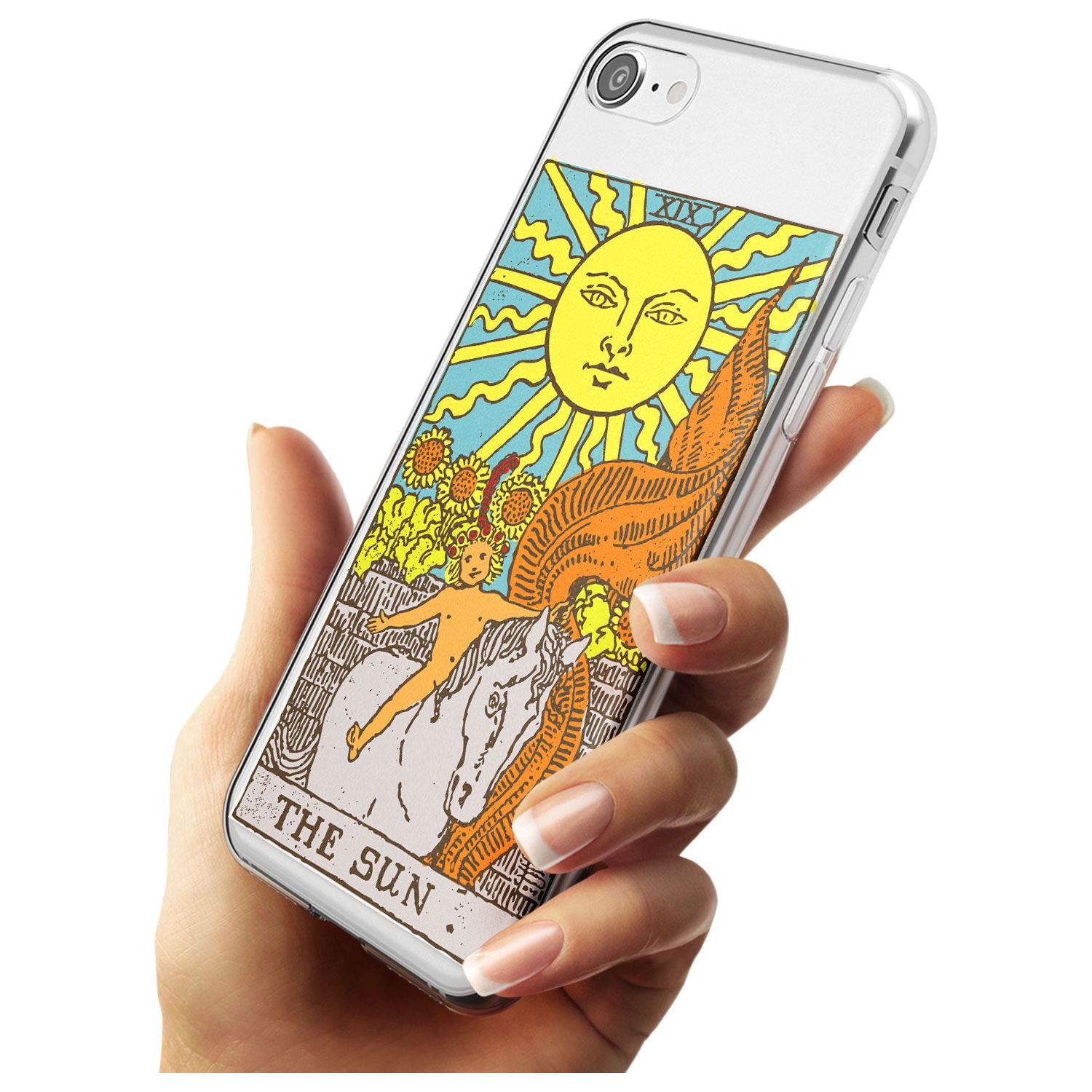 The Sun Tarot Card - Colour Black Impact Phone Case for iPhone SE 8 7 Plus