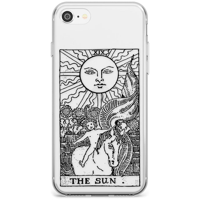 The Sun Tarot Card - Transparent Black Impact Phone Case for iPhone SE 8 7 Plus