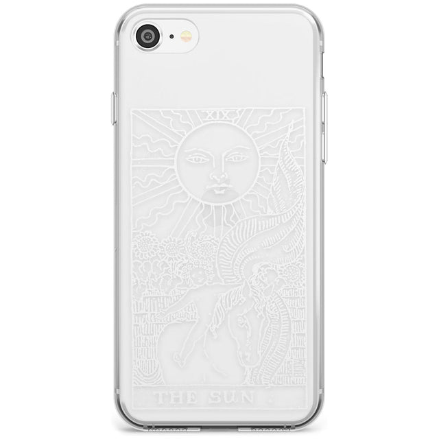 The Sun Tarot Card - White Transparent Black Impact Phone Case for iPhone SE 8 7 Plus