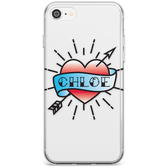 Custom Heart Tattoo Black Impact Phone Case for iPhone SE 8 7 Plus
