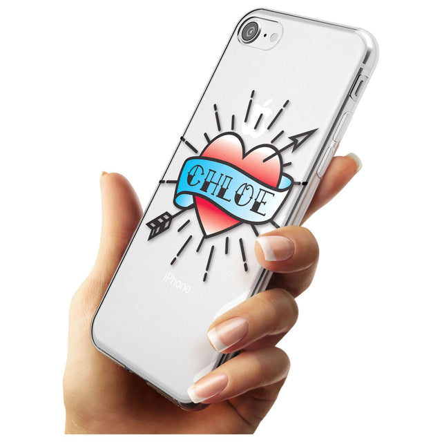 Custom Heart Tattoo Black Impact Phone Case for iPhone SE 8 7 Plus