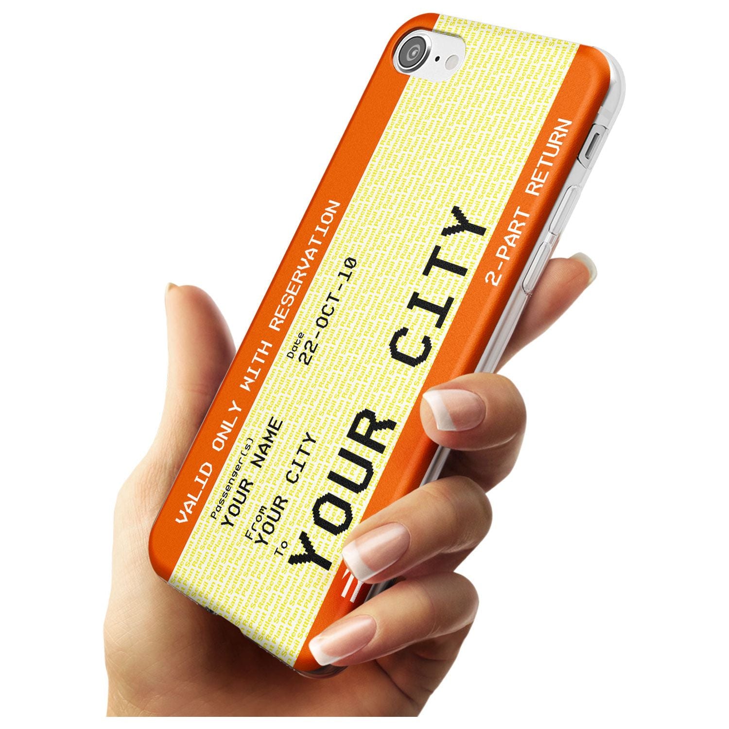 Personalised Create Your Own Train Ticket Slim TPU Phone Case for iPhone SE 8 7 Plus