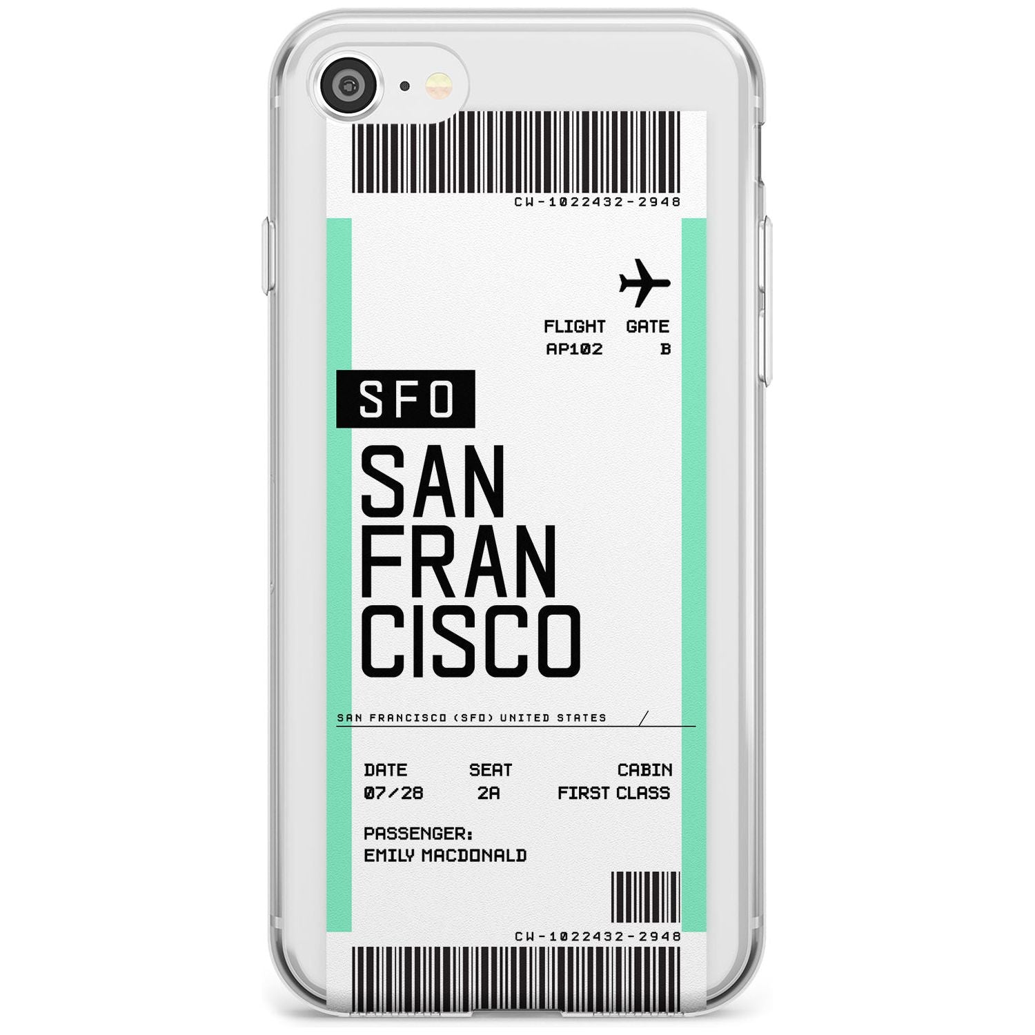 San Francisco Boarding Pass iPhone Case  Slim Case Custom Phone Case - Case Warehouse
