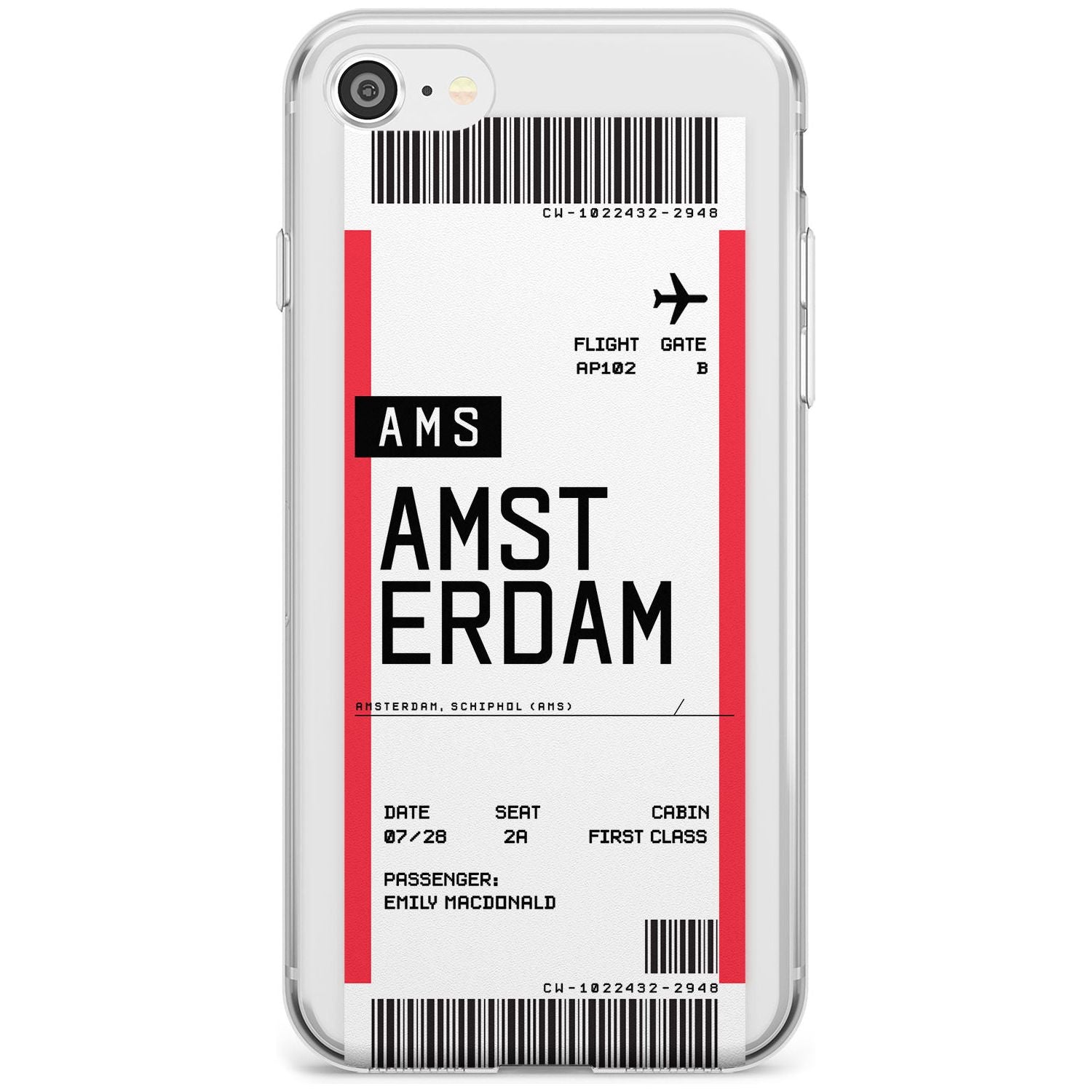 Amsterdam Boarding Pass iPhone Case  Slim Case Custom Phone Case - Case Warehouse
