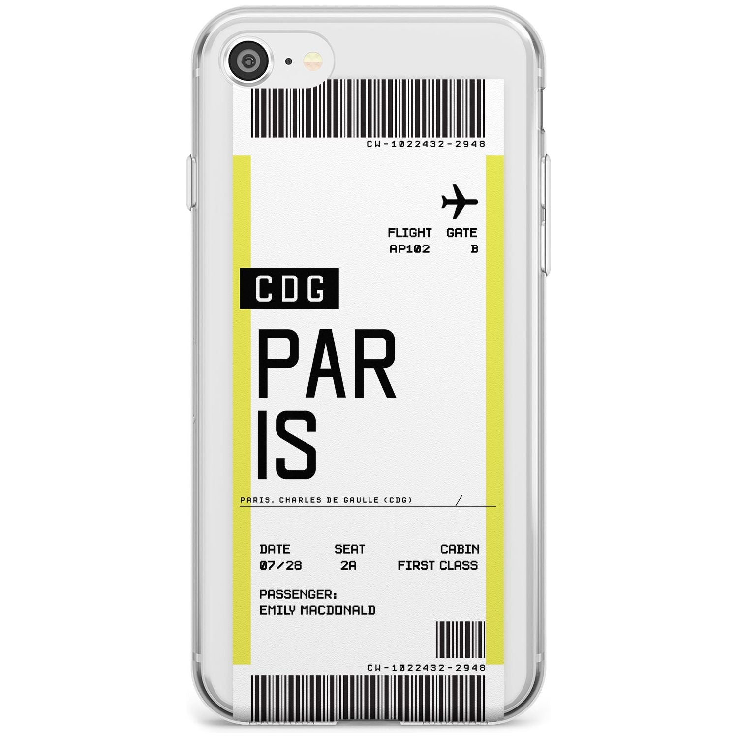 Paris Boarding Pass iPhone Case  Slim Case Custom Phone Case - Case Warehouse