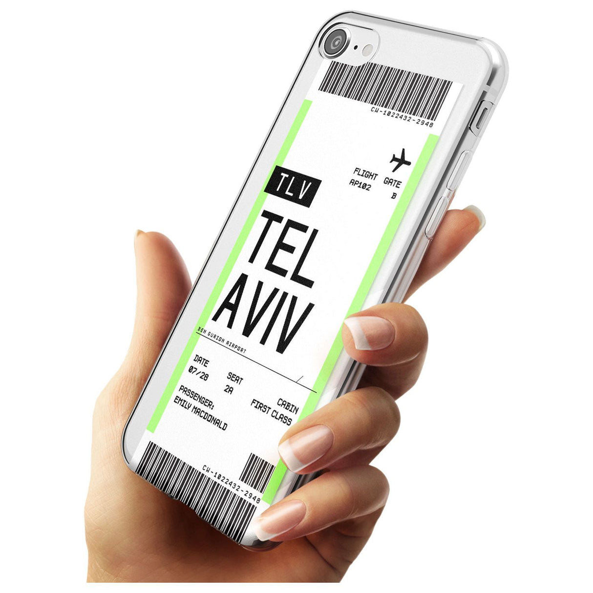 Tel Aviv Boarding Pass iPhone Case   Custom Phone Case - Case Warehouse