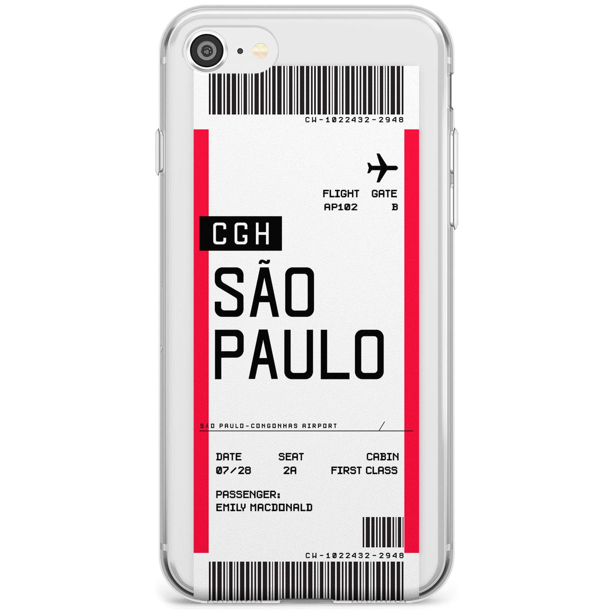 São Paulo Boarding Pass iPhone Case  Slim Case Custom Phone Case - Case Warehouse