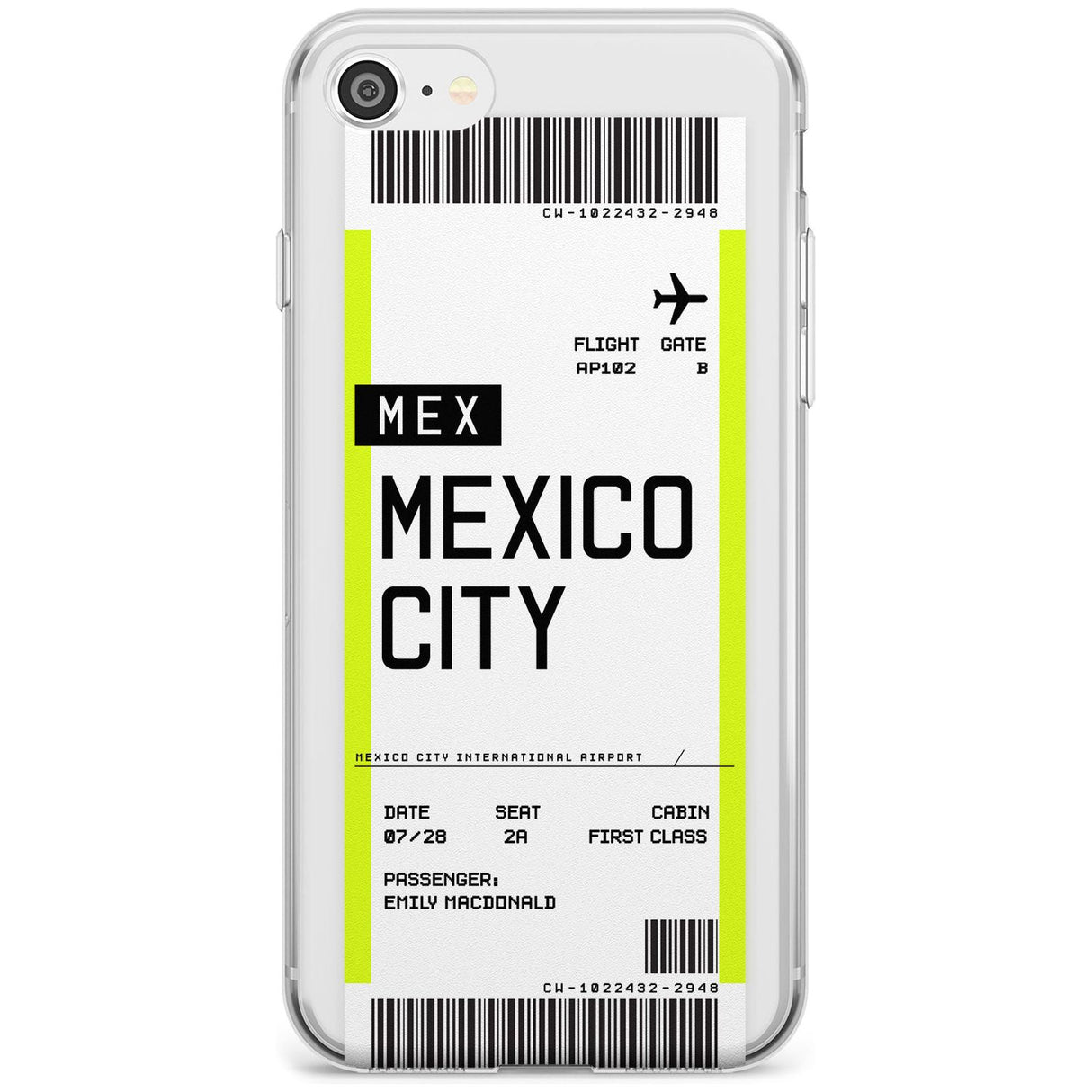 Mexico City Boarding Pass iPhone Case  Slim Case Custom Phone Case - Case Warehouse