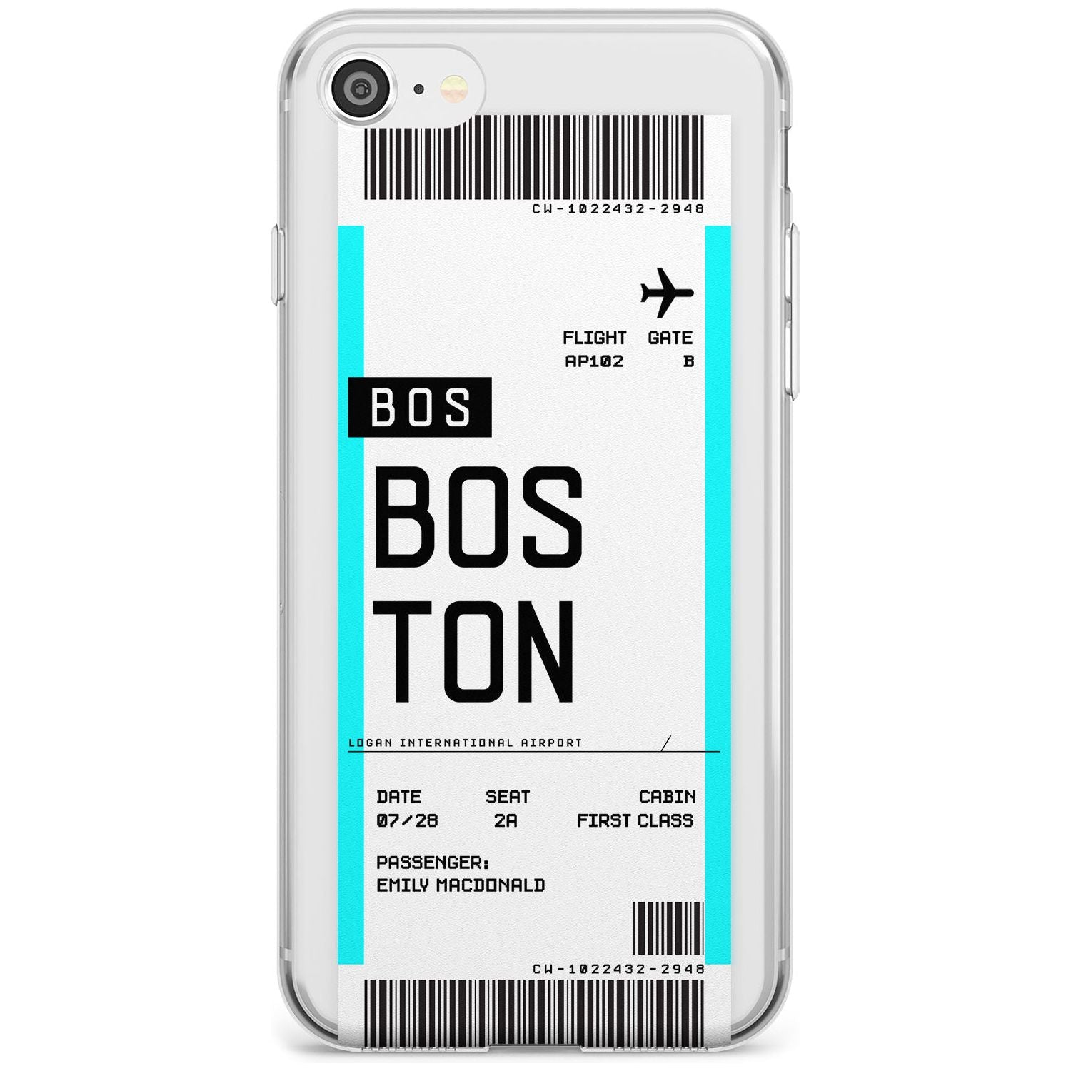 Boston Boarding Pass iPhone Case  Slim Case Custom Phone Case - Case Warehouse