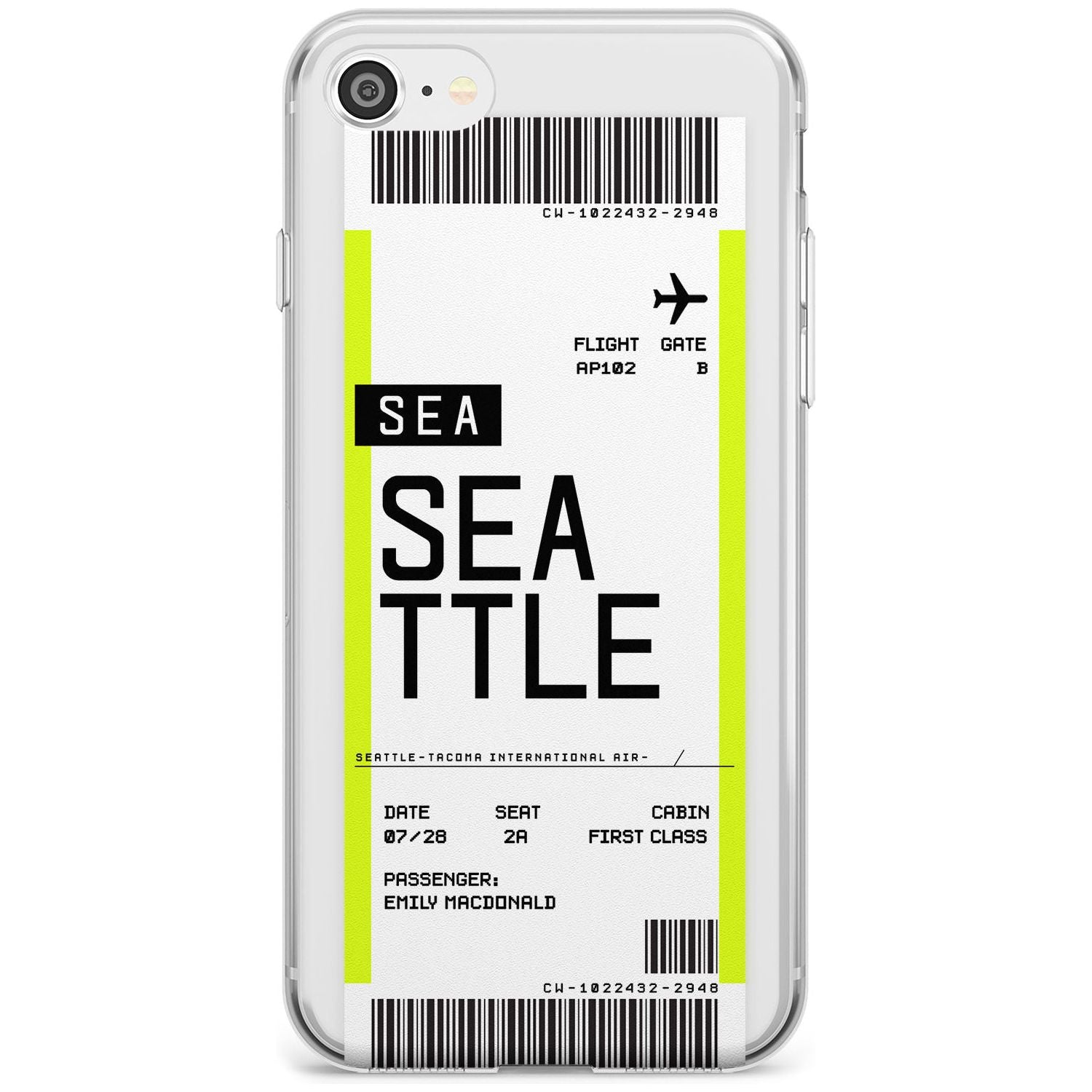Seattle Boarding Pass iPhone Case  Slim Case Custom Phone Case - Case Warehouse