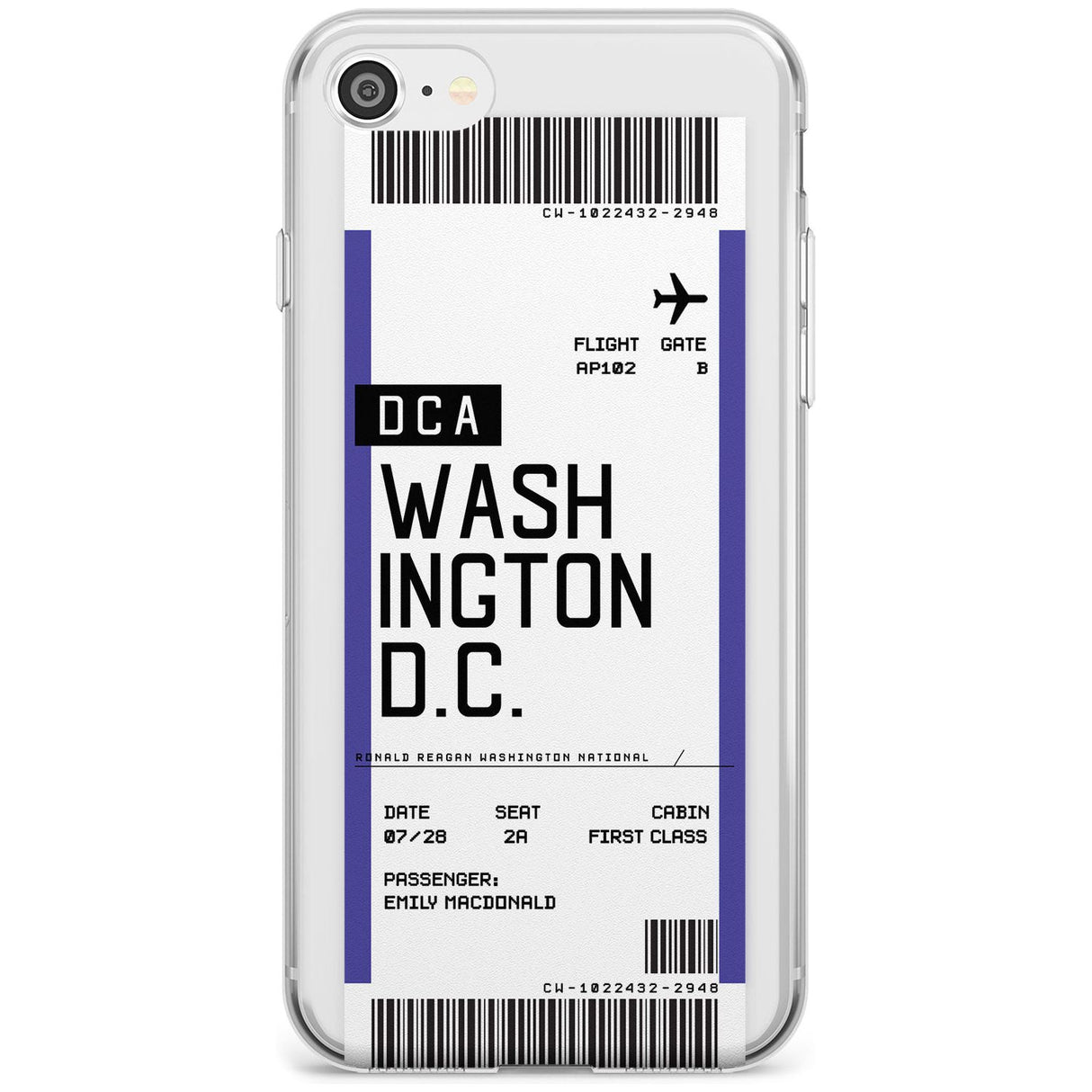 Washington D.C. Boarding Pass iPhone Case  Slim Case Custom Phone Case - Case Warehouse