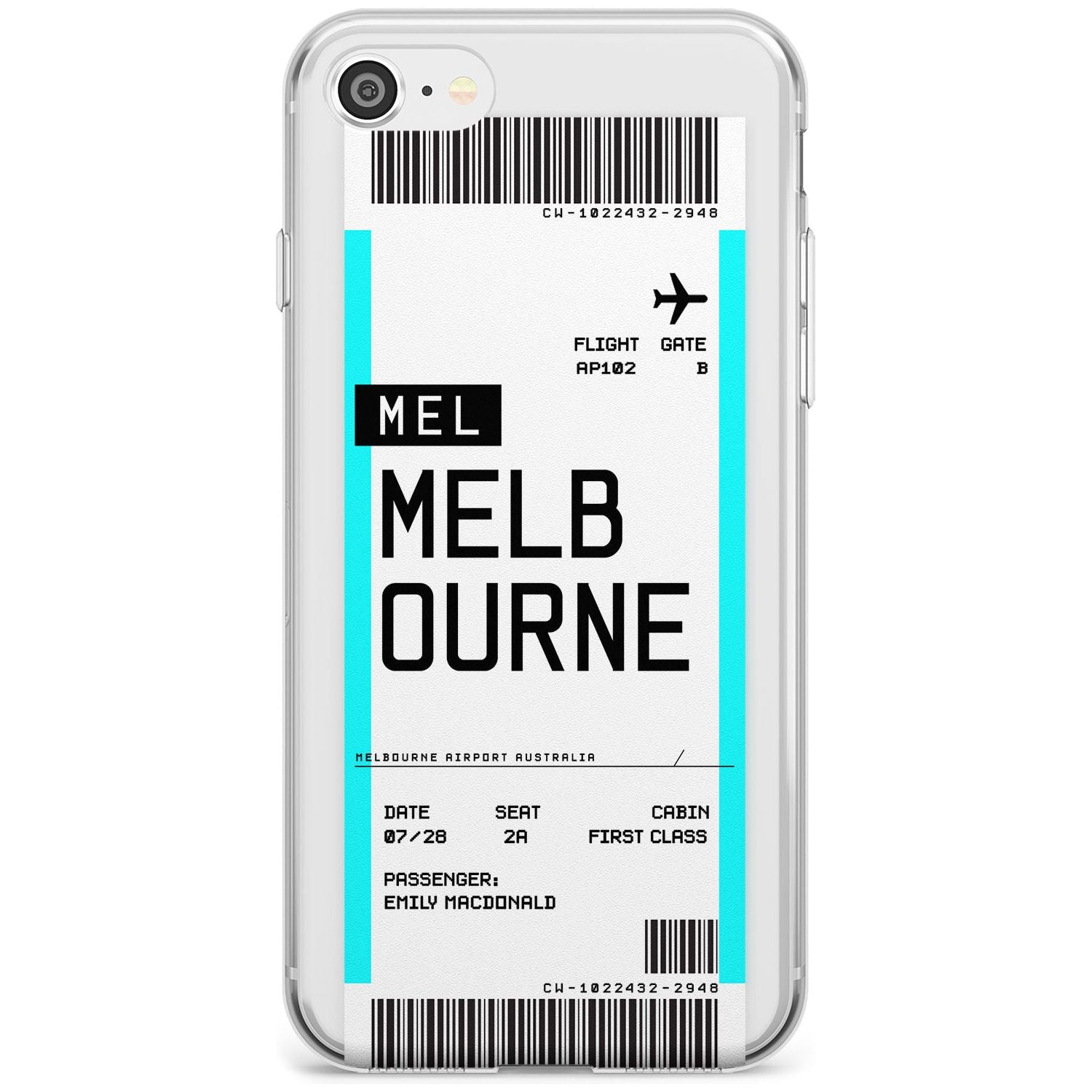 Melbourne Boarding Pass iPhone Case  Slim Case Custom Phone Case - Case Warehouse