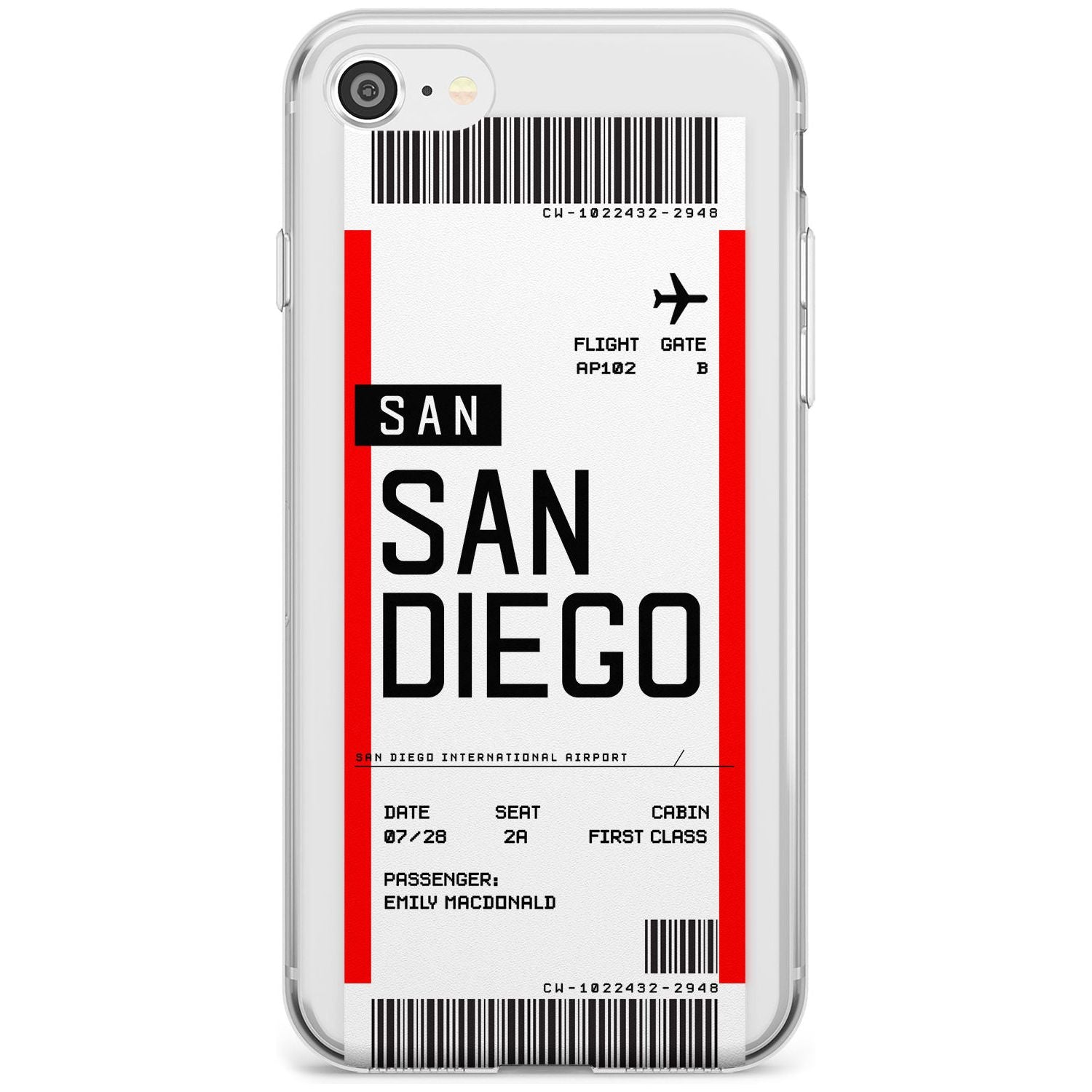 San Diego Boarding Pass iPhone Case  Slim Case Custom Phone Case - Case Warehouse