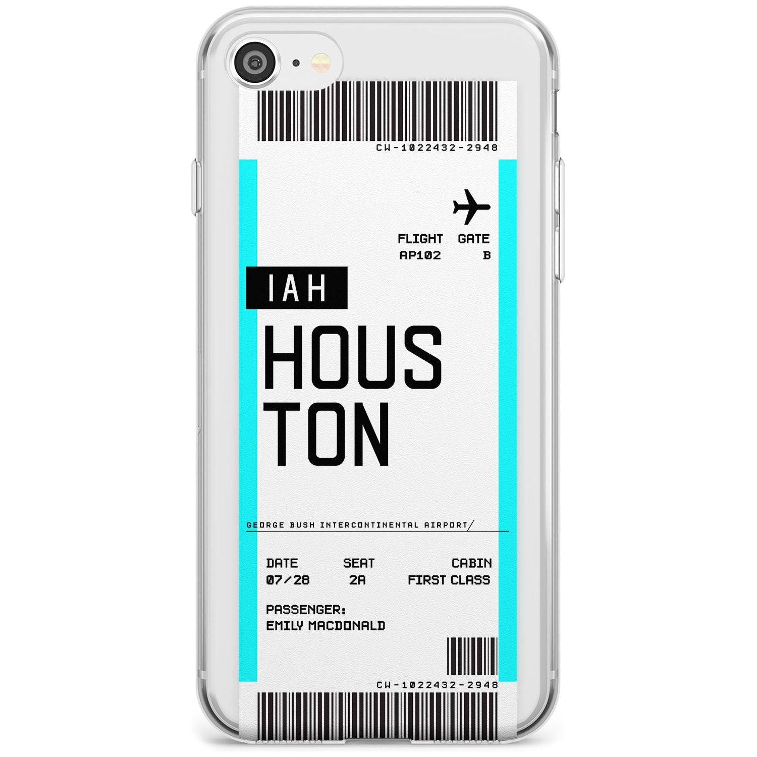 Houston Boarding Pass iPhone Case  Slim Case Custom Phone Case - Case Warehouse