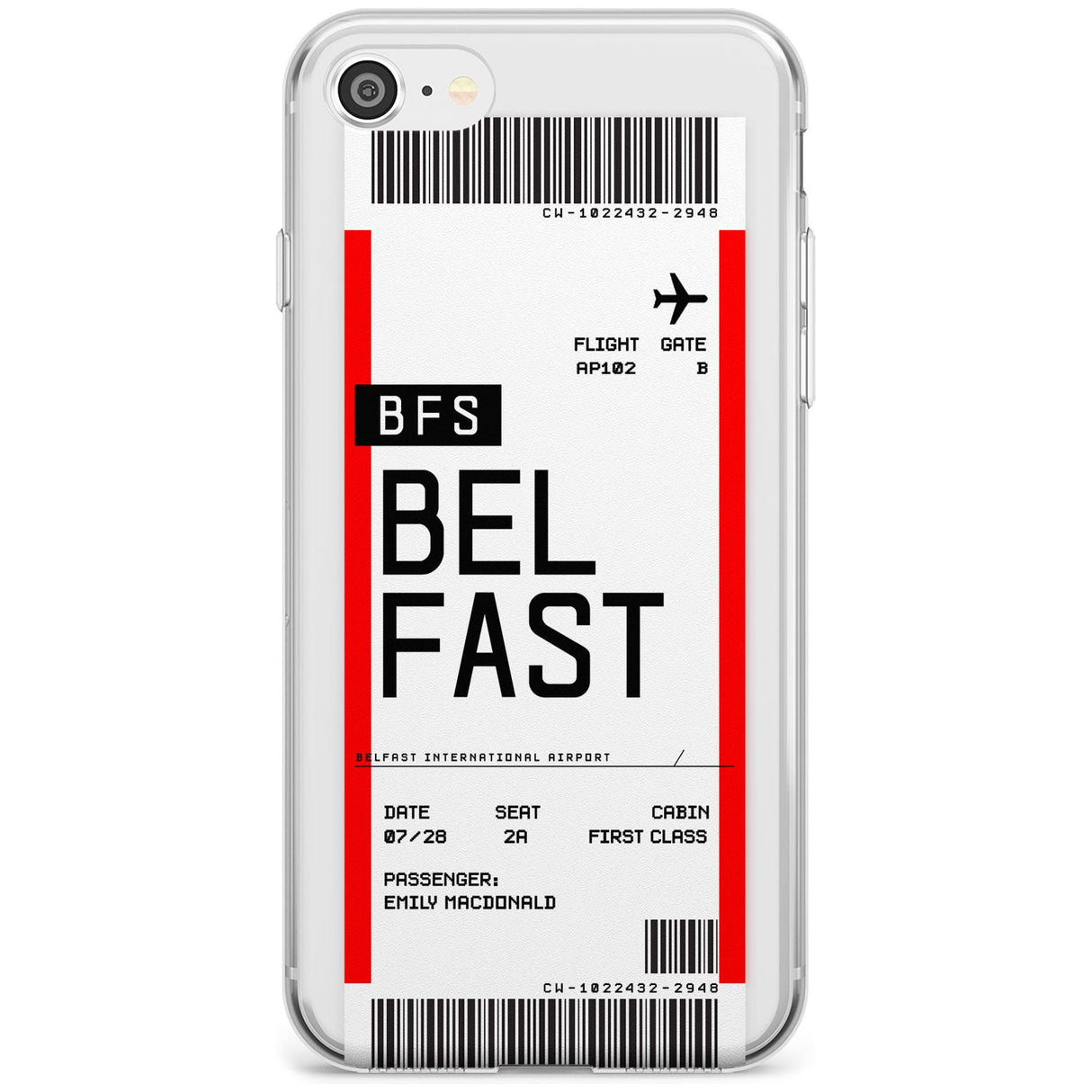 Belfast Boarding Pass  Slim Case Custom Phone Case - Case Warehouse