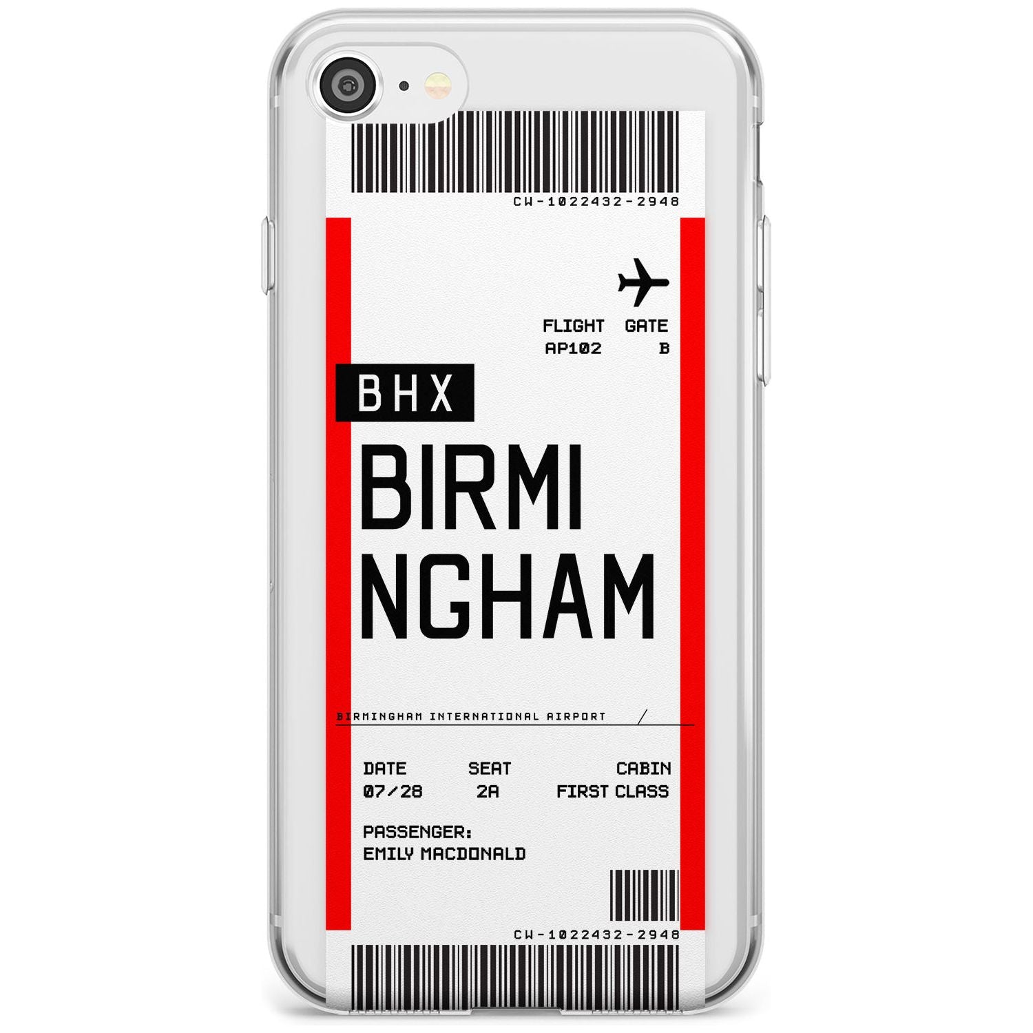 Birmingham Boarding Pass  Slim Case Custom Phone Case - Case Warehouse