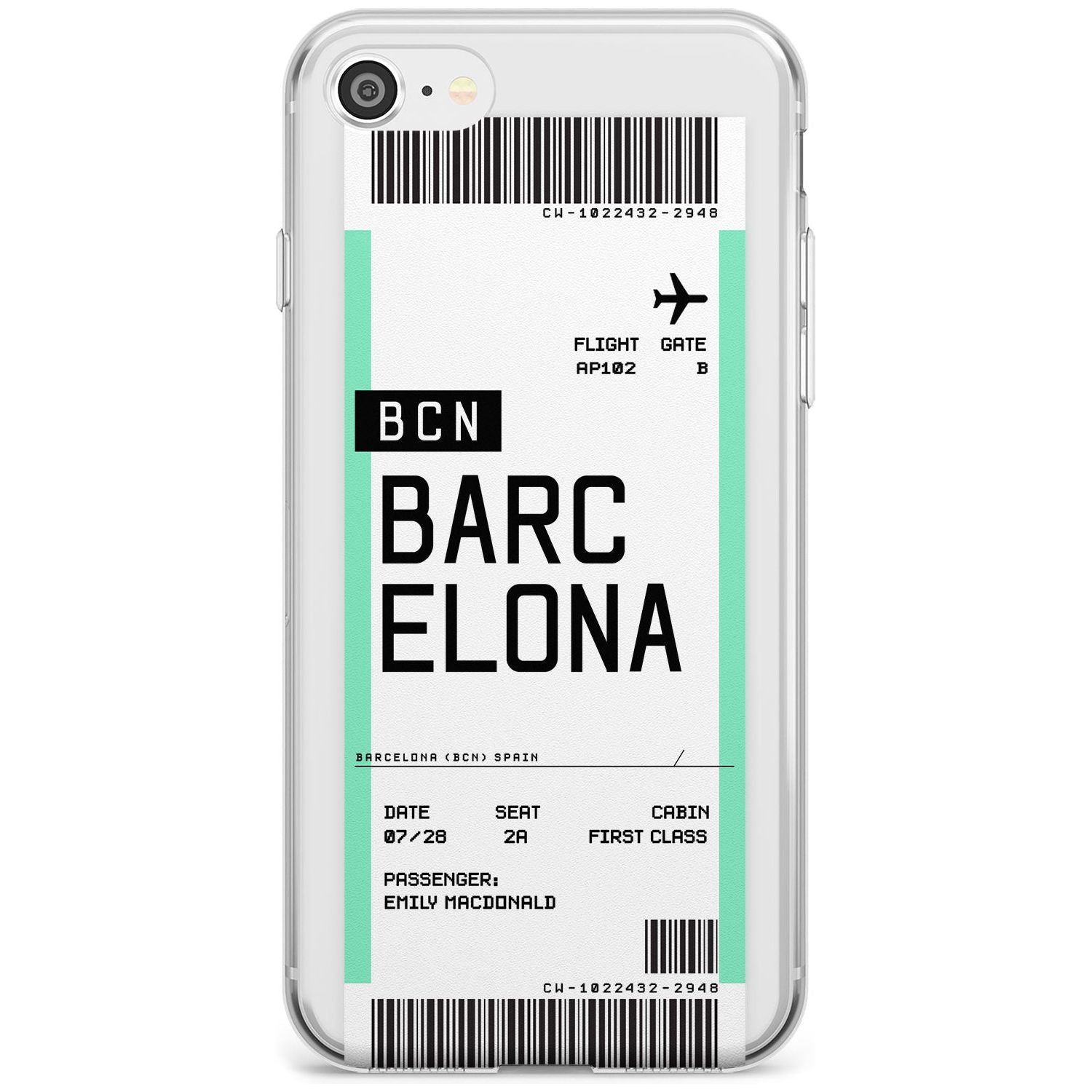 Barcelona Boarding Pass iPhone Case  Slim Case Custom Phone Case - Case Warehouse