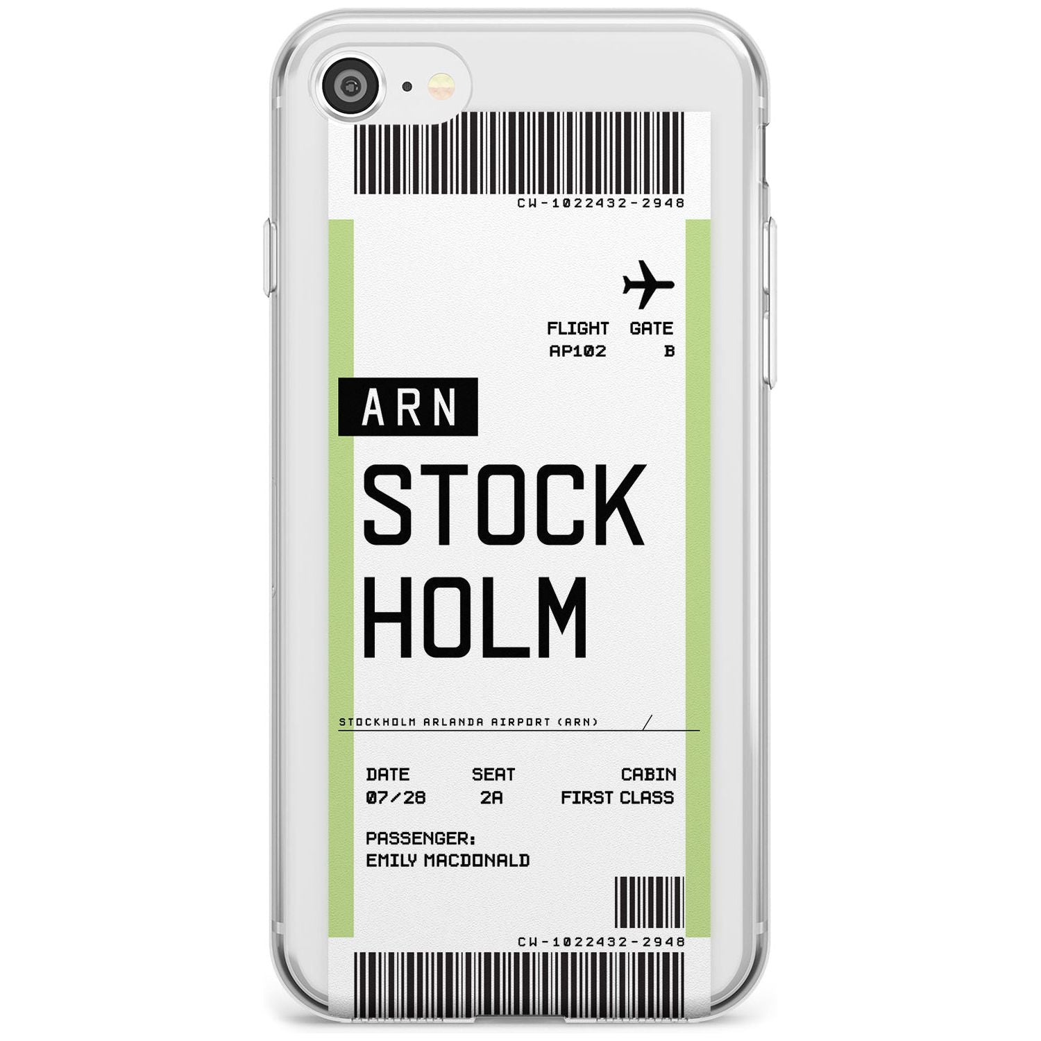 Stockholm Boarding Pass iPhone Case  Slim Case Custom Phone Case - Case Warehouse