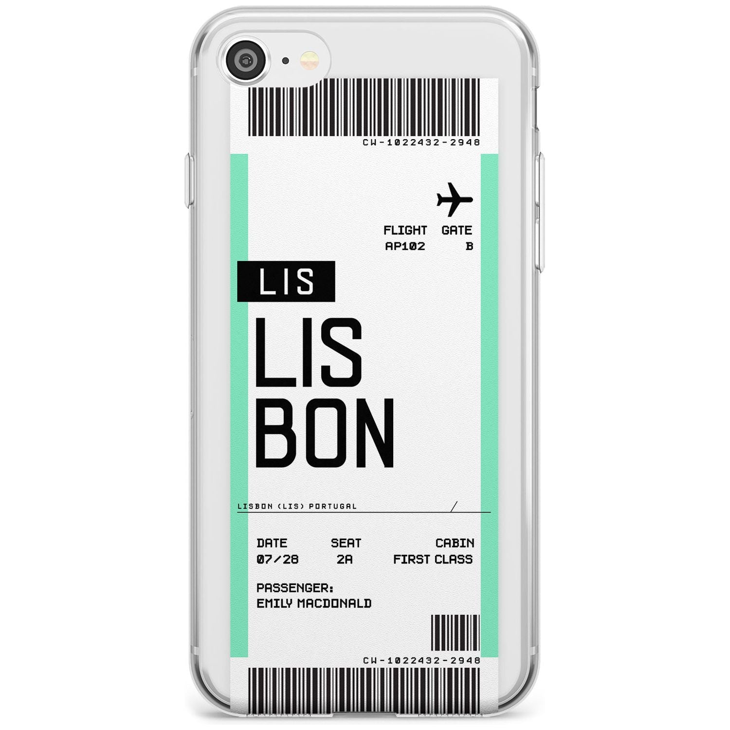 Lisbon Boarding Pass iPhone Case  Slim Case Custom Phone Case - Case Warehouse