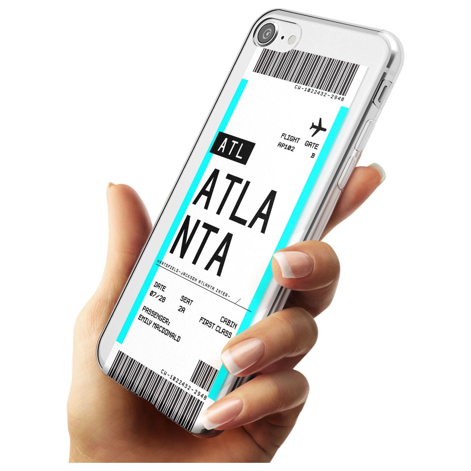 Atlanta Boarding Pass iPhone Case   Custom Phone Case - Case Warehouse