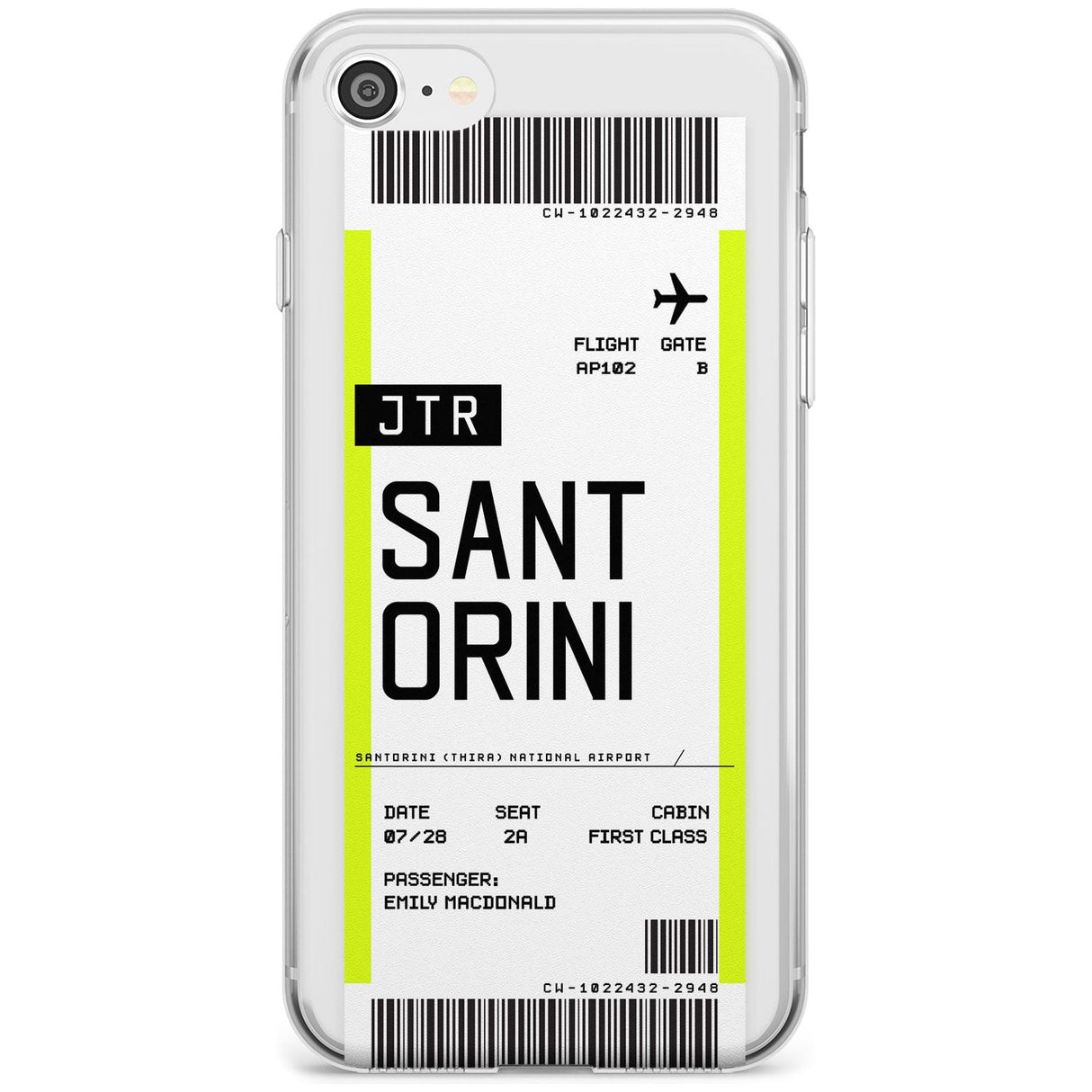 Santorini Boarding Pass iPhone Case  Slim Case Custom Phone Case - Case Warehouse