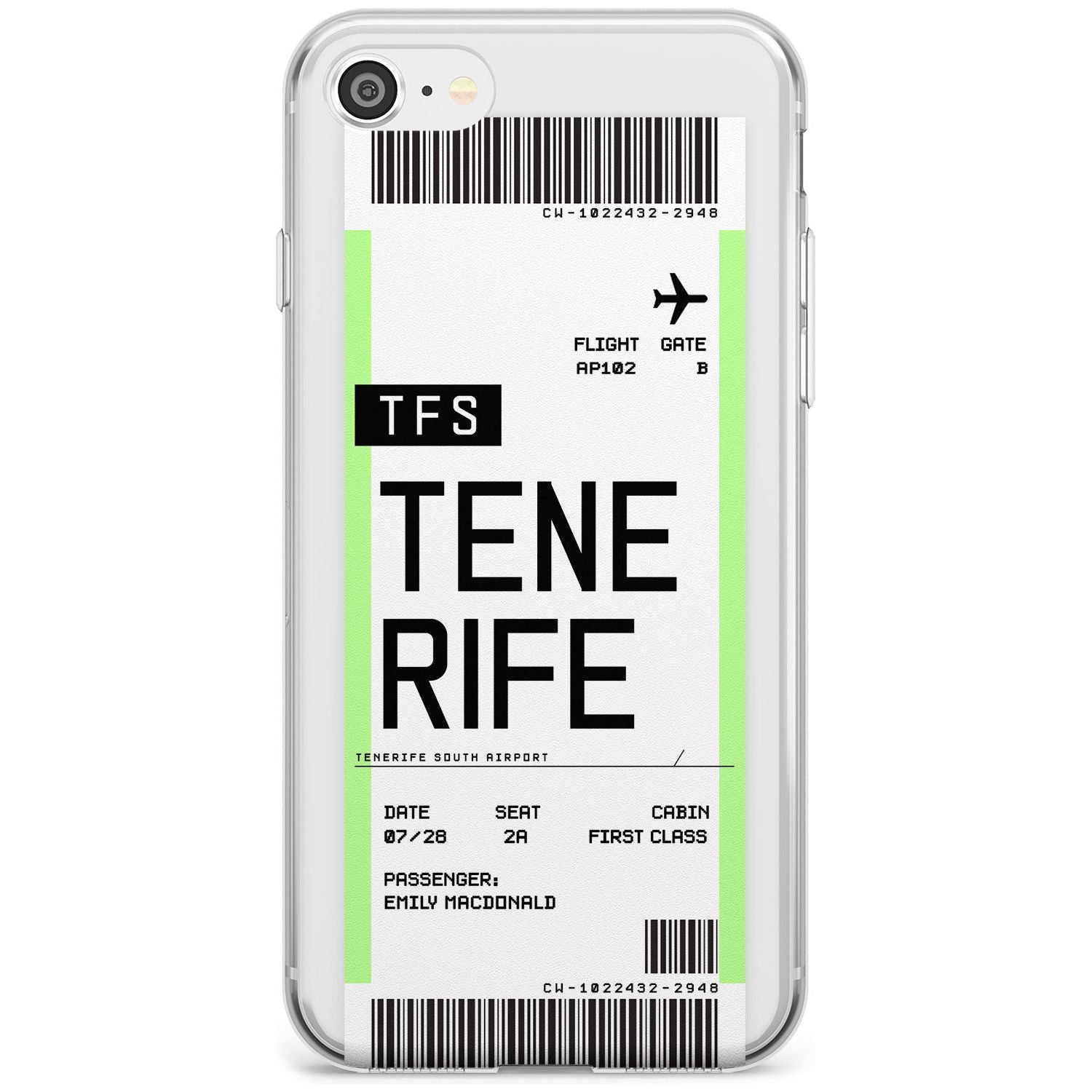 Tenerife Boarding Pass iPhone Case  Slim Case Custom Phone Case - Case Warehouse