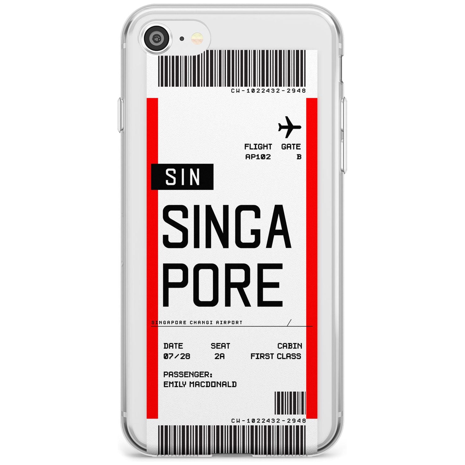 Singapore Boarding Pass iPhone Case  Slim Case Custom Phone Case - Case Warehouse