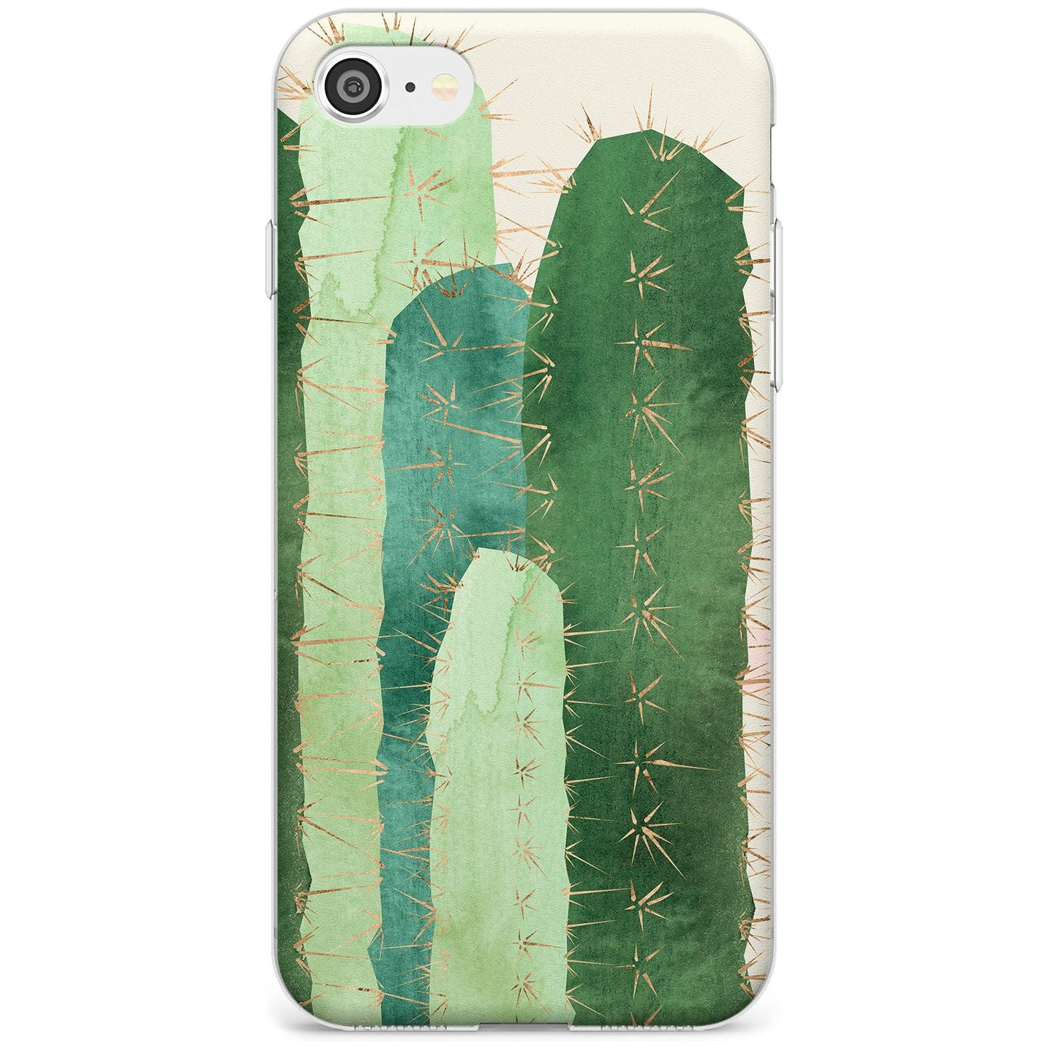 Large Cacti Mix Design Slim TPU Phone Case for iPhone SE 8 7 Plus