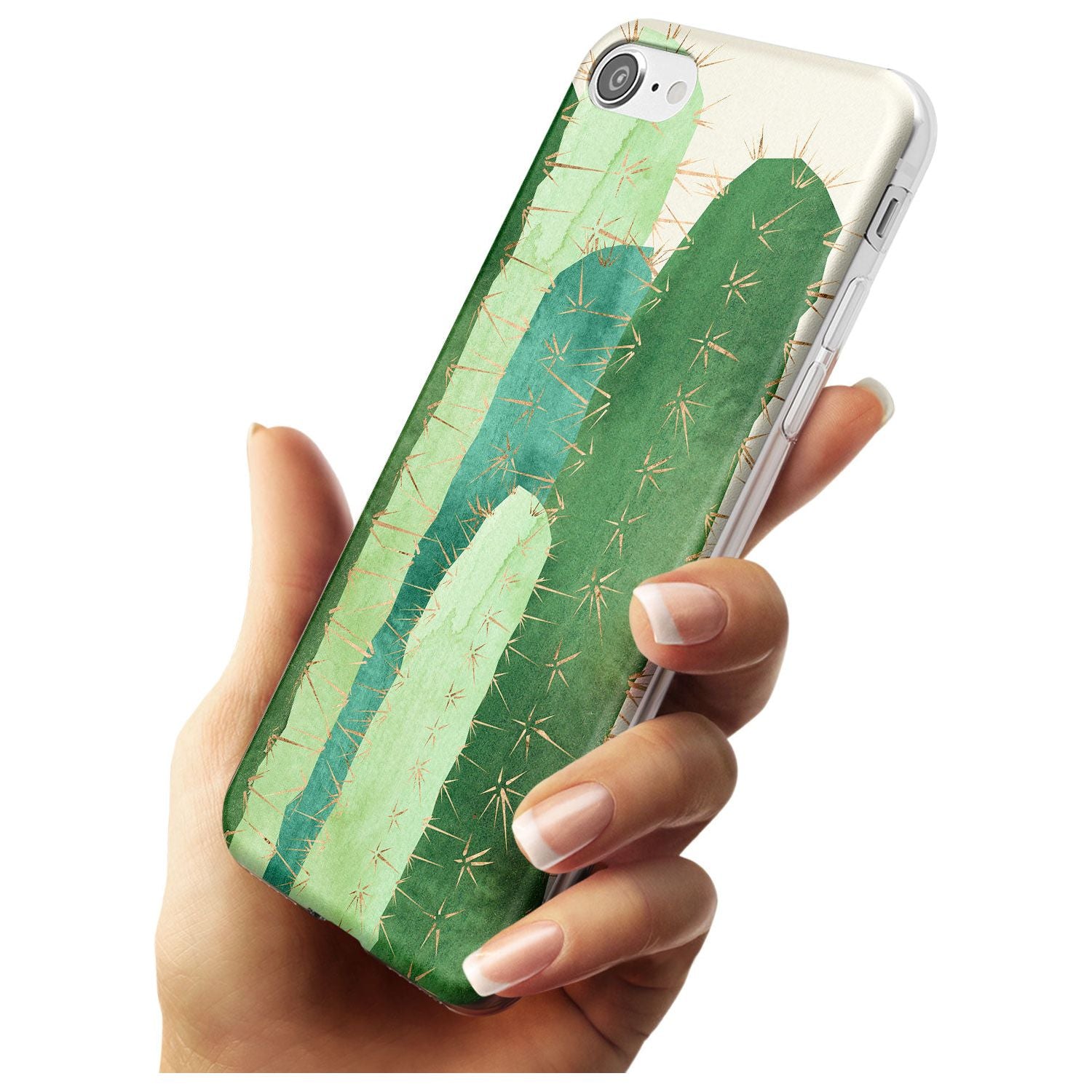 Large Cacti Mix Design Slim TPU Phone Case for iPhone SE 8 7 Plus