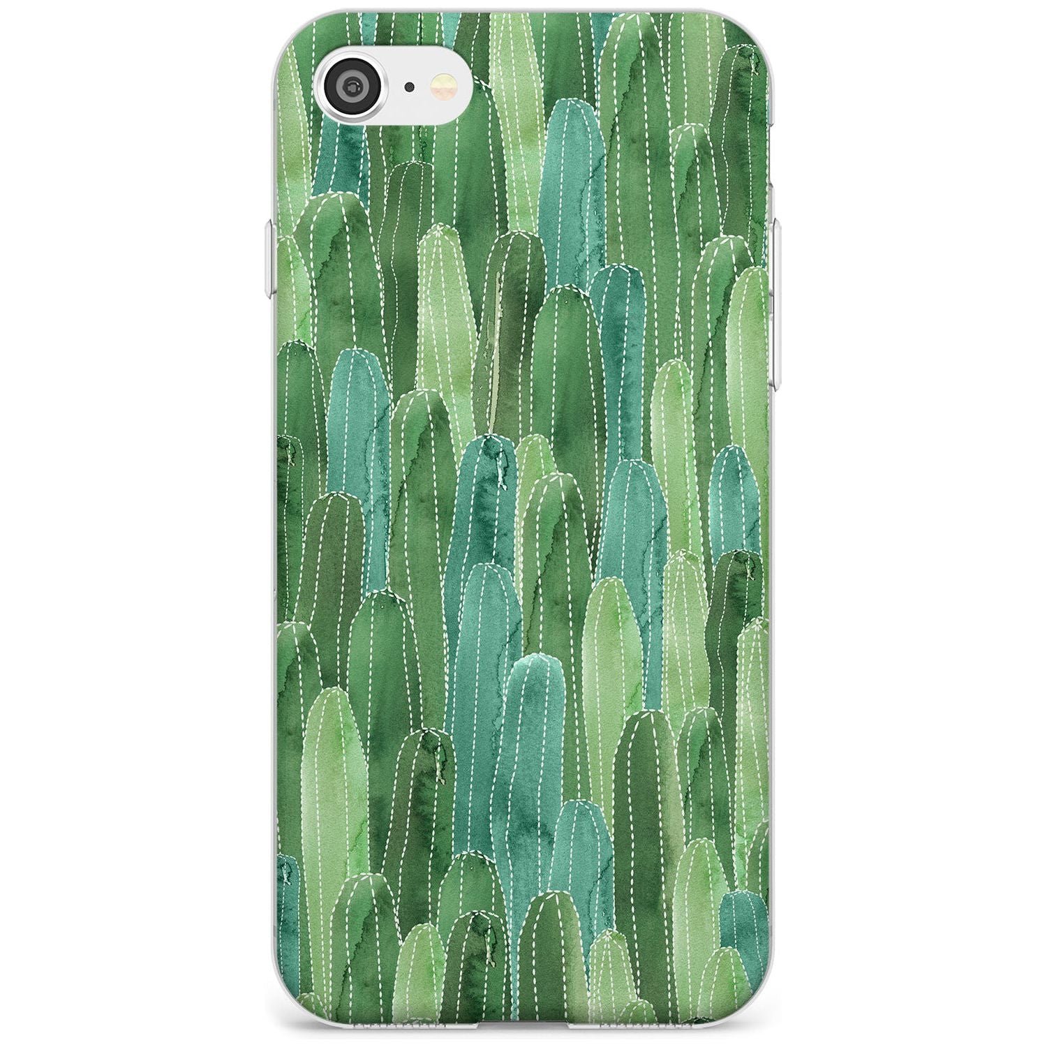 Skinny Cacti Pattern Design Slim TPU Phone Case for iPhone SE 8 7 Plus