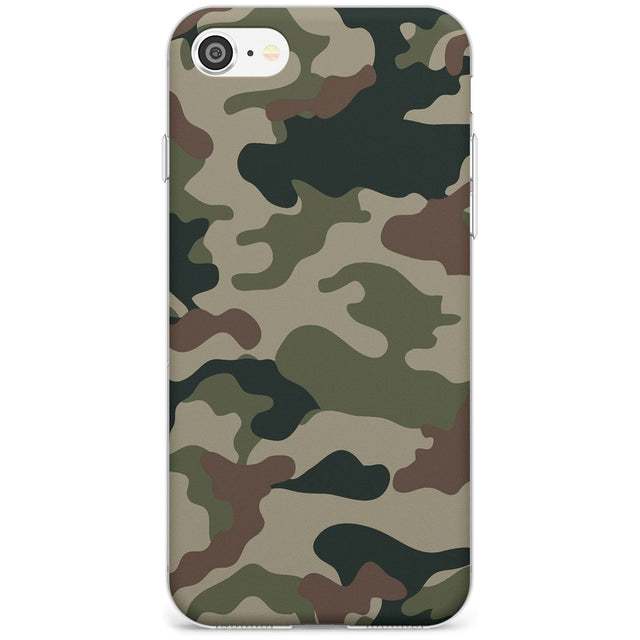 Green and Brown Camo Slim TPU Phone Case for iPhone SE 8 7 Plus