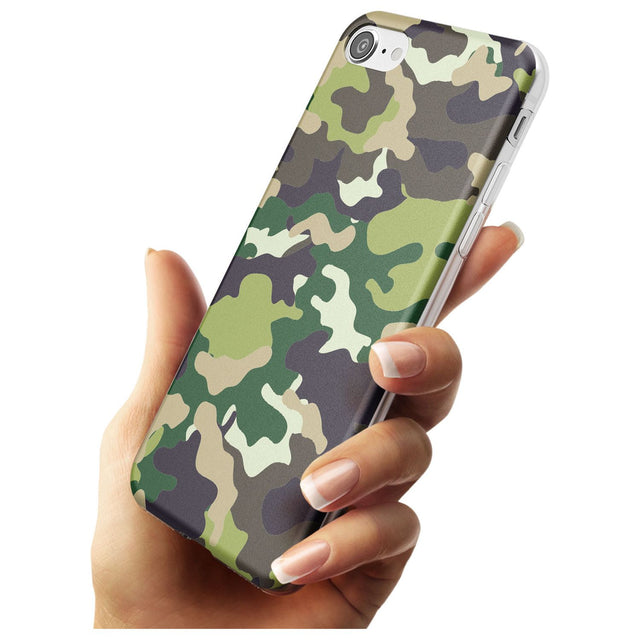 Green Camo Slim TPU Phone Case for iPhone SE 8 7 Plus